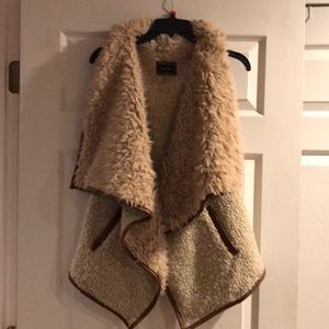 Tan sherpa vest